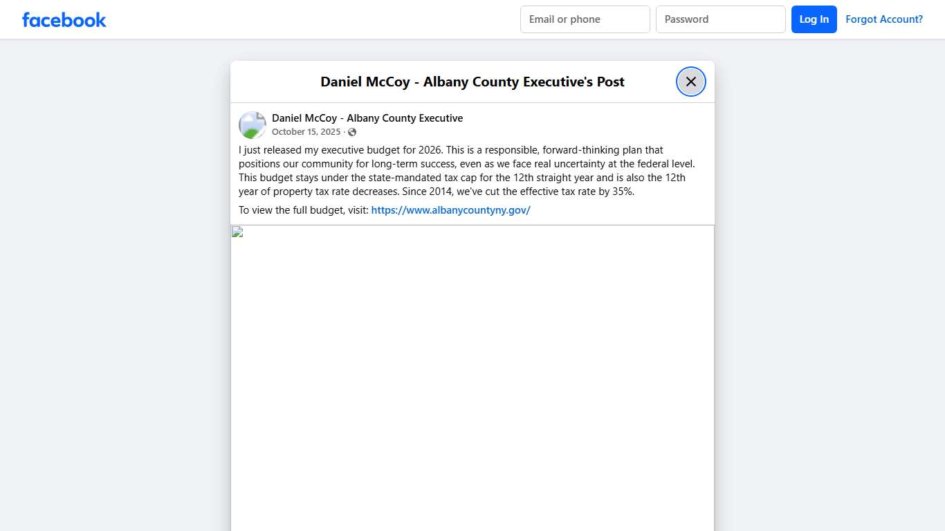 I just released... - Daniel McCoy - Albany County Executive Facebook